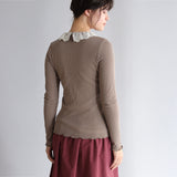 〔No.9345〕ウールテレコlacyカラーインナー【2026年9月中旬入荷予定】