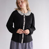 〔No.9350〕ウール天竺lacyカラーブラウス【2026年9月中旬入荷予定】