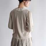 〔No.9350〕ウール天竺lacyカラーブラウス【2026年9月中旬入荷予定】