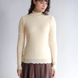 〔No.9339〕コットンカシミヤテレコダブルスタンドカラーインナー【2026年9月中旬入荷予定】