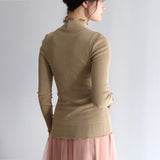 〔No.9339〕コットンカシミヤテレコダブルスタンドカラーインナー【2026年9月中旬入荷予定】