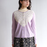 〔No.9349〕ウール天竺lacyカーディガン【2026年9月中旬入荷予定】