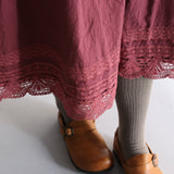 〔No.9365〕コットンワッシャーlacyスカート【2026年8月下旬入荷予定】