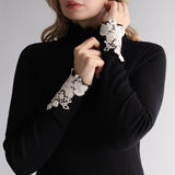 〔No.9347〕ウールテレココラージュ袖ボトルネックインナー【2026年9月中旬入荷予定】