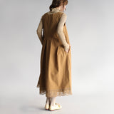 〔No.9364〕コットンワッシャーlacyノースリーブワンピース【2026年8月下旬入荷予定】