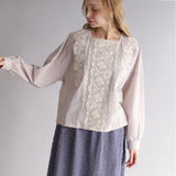 〔No.9360〕60ふんわりコットンスクエアカラーブラウス【2026年12月中旬入荷予定】