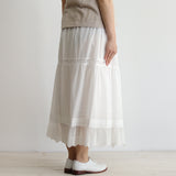 80 fluffy cotton lacy tiered skirt
