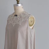 Linen-Cotton Lacy Sleeveless Dress