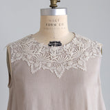 Linen-Cotton Lacy Sleeveless Dress