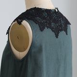 Linen-Cotton Lacy Sleeveless Dress
