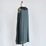 Linen-Cotton Lacy Sleeveless Dress