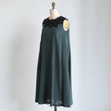 Linen-Cotton Lacy Sleeveless Dress