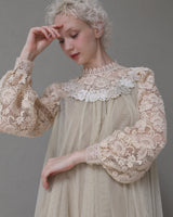咲き浮く古典花刺繍レースでつくるtullyドレス / Coco Ivory Fillage Collection 2027