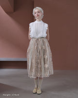 透明感がきれいな毬花刺繍スカート / Coco Ivory Fillage Collection 2027