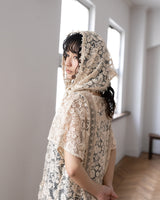 咲き浮く古典花刺繍レースでつくるワンピース