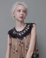 透明感がきれいな毬花刺繍ワンピース / Coco Ivory Fillage Collection 2027