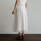 リネンコットンlacyスカート