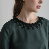 Linen-Cotton Lacy Dress