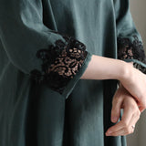 Linen-Cotton Lacy Dress