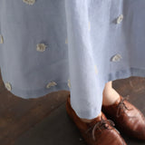 [No.9216] Rok Bordir Pompom Katun Linen [Perkiraan tiba akhir Mei 2026]