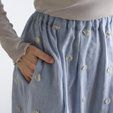 [No.9216] Rok Bordir Pompom Katun Linen [Perkiraan tiba akhir Mei 2026]