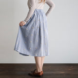 [No.9216] Rok Bordir Pompom Katun Linen [Perkiraan tiba akhir Mei 2026]