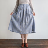 [No.9216] Rok Bordir Pompom Katun Linen [Perkiraan tiba akhir Mei 2026]