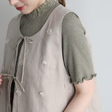 〔No.9215〕Rompi Bordir Pompom Katun Linen [Perkiraan Tersedia Akhir Mei 2026]