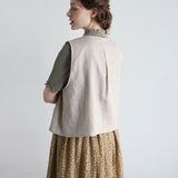 〔No.9215〕Rompi Bordir Pompom Katun Linen [Perkiraan Tersedia Akhir Mei 2026]