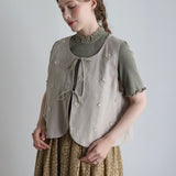 〔No.9215〕Rompi Bordir Pompom Katun Linen [Perkiraan Tersedia Akhir Mei 2026]