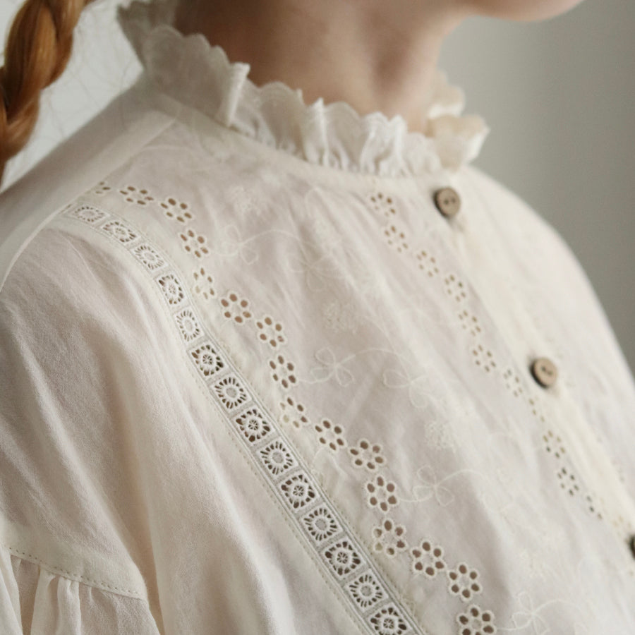 トップス Theory luxe ブラウス 刺繍 レース