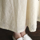 しろのはボーダー刺繍ワンピース