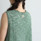 ストレッチペイズリーラッセルノースリーブワンピース