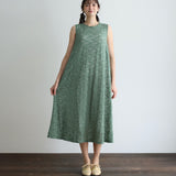 ストレッチペイズリーラッセルノースリーブワンピース