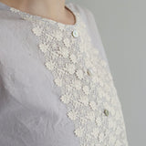 コットンワッシャーチュールlacyカーディガン