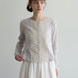 コットンワッシャーチュールlacyカーディガン