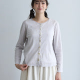[No.9241] Kardigan Katun Washer Bordir Tule [Dijadwalkan tiba akhir Mei 2026]