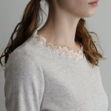 organicコットンテレコlacyクルーネック