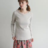 organicコットンテレコlacyクルーネック