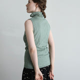 コットンワッシャーチュールノースリボトルネック