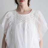 [No. 9261] Blus Lengan Terompet Katun Washed Natural [Perkiraan Tersedia Akhir Mei 2026]