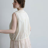〔No.9260〕Blus Tanpa Lengan Katun Washed Alami [Perkiraan tiba akhir Mei 2026]