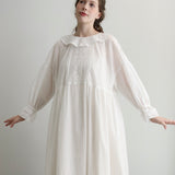 [No.9259] Gaun Kerah Frill Katun Washed Natural [Perkiraan Tersedia Akhir Mei 2026]