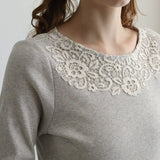 organicコットンテレコlacy七分袖インナー