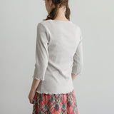 organicコットンテレコlacy七分袖インナー