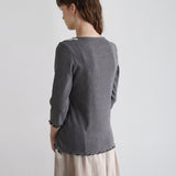 organicコットンテレコlacy七分袖インナー