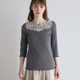 organicコットンテレコlacy七分袖インナー