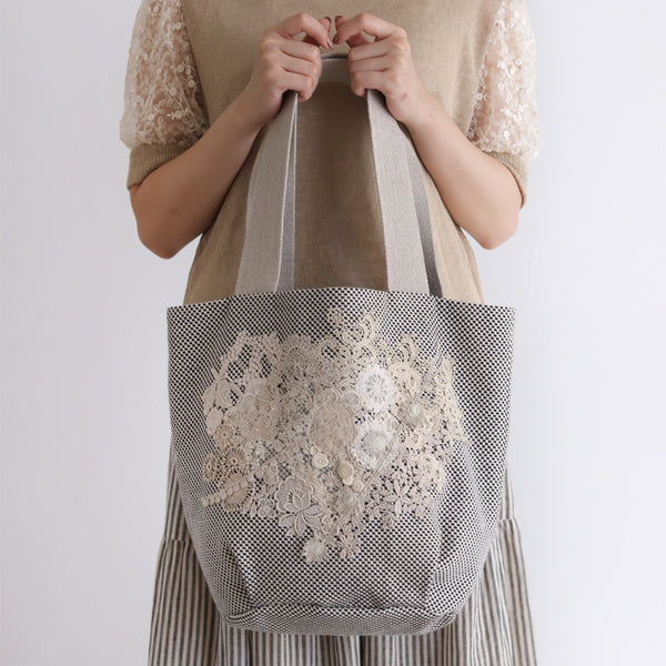 [Scheduled to arrive in late April 2024] Lacy Collage Sashiko Bag [Now accepting reservations]