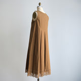 [No.9364] Gaun Tanpa Lengan Lacy Katun Washer [Dijadwalkan tiba pada akhir Agustus 2026]