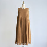 [No.9364] Gaun Tanpa Lengan Lacy Katun Washer [Dijadwalkan tiba pada akhir Agustus 2026]